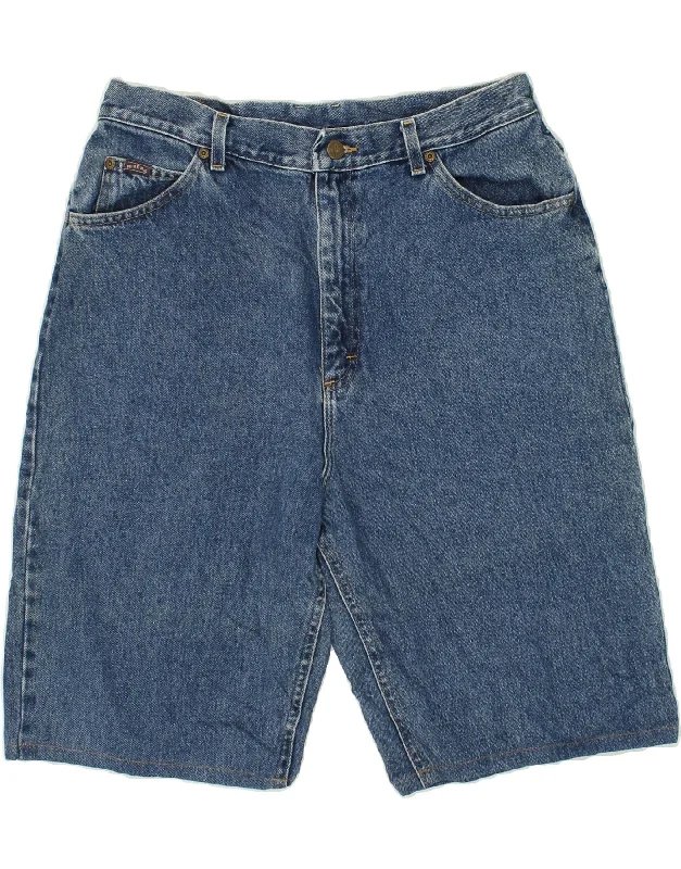 Street Style Suit VINTAGE Womens Denim Shorts UK 16 Large W34 Blue Cotton